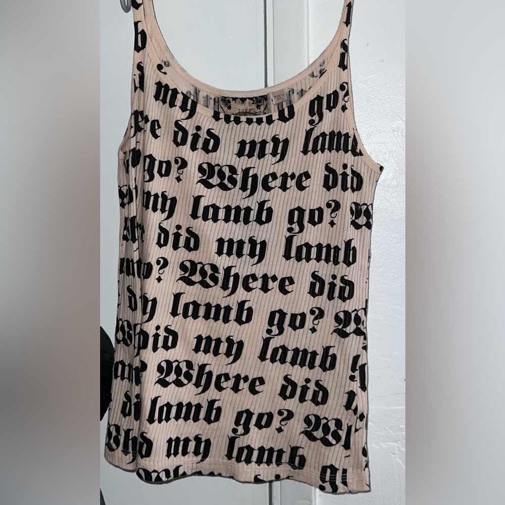 L.A.M.B. Pink and Black Graphic Tank Top *rare*